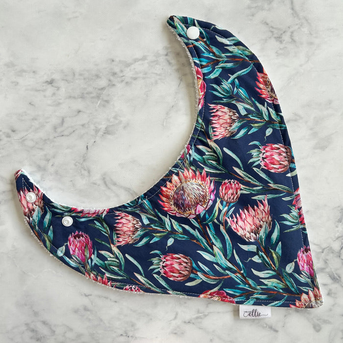 Handmade Bandana bibs - Navy floral