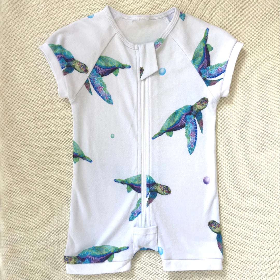 SHORT ROMPER - SEA TURTLE