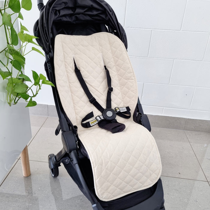 Quilted Dimond Universal and reversible pram liner - Cream