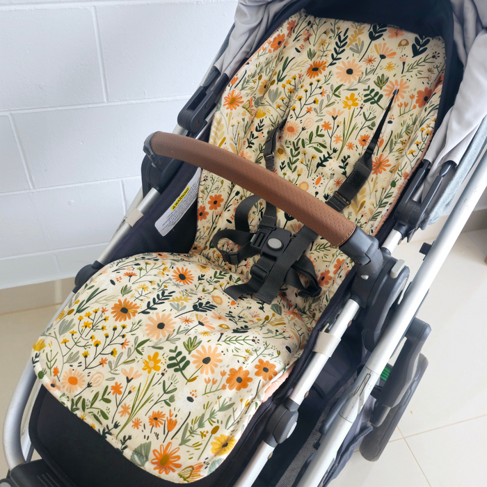 Peachy Floral Pram liner