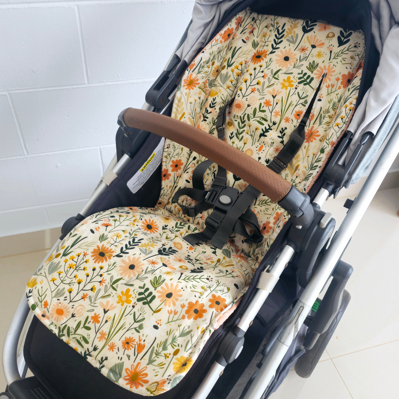 Peachy Floral Pram liner