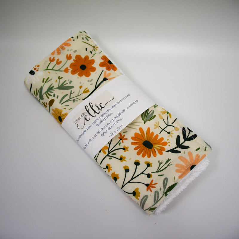 Burp Cloth  - Peachy Floral