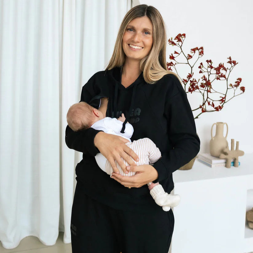Black Breastfeeding Zip Tracksuit