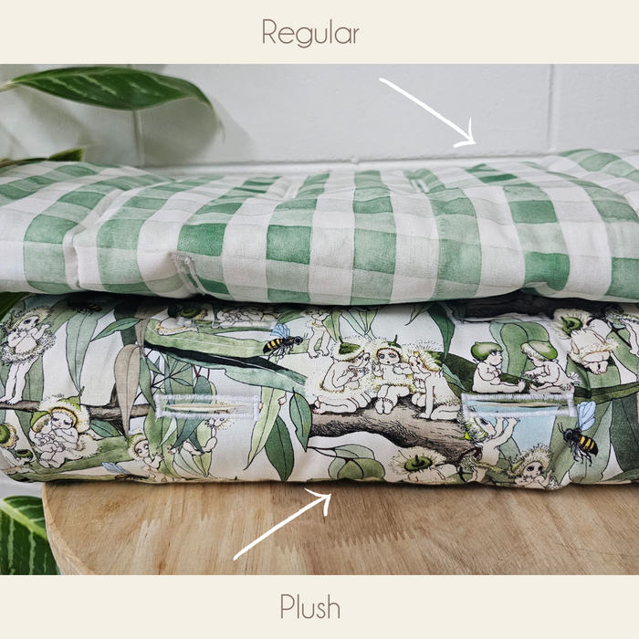Mint Gingham Pram liner