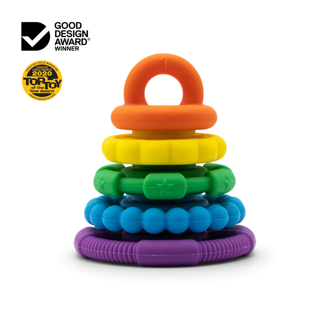 RAINBOW STACKER AND TEETHER TOY - Jellystone 3 colours avalible